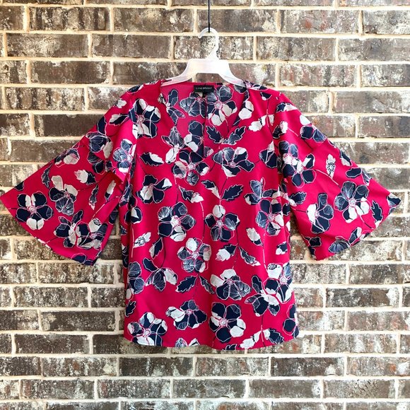 Lane Bryant Womens V-neck Flare Sleeves Top Blouse - Picture 3 of 7